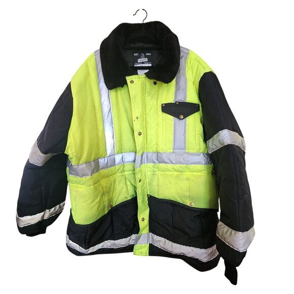 RefrigiWear Mens 4XL High-Visibility Insulated Safety Jacket W/ Reflective Strip - Picture 1 of 4
